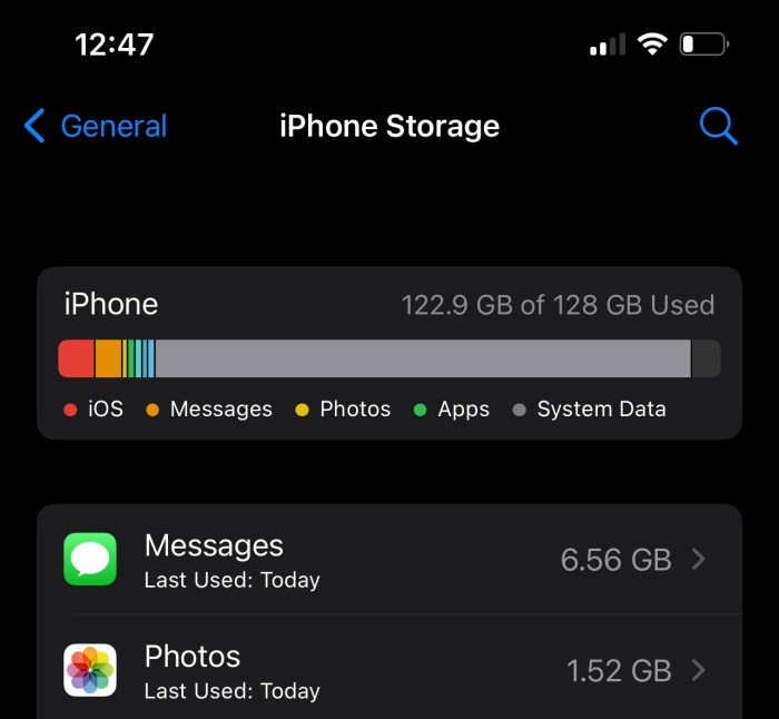 &icirc;iphone&icirc; &icirc;storage&icirc; appears to be &icirc;full&icirc;, but once plugged in to a computer it ...