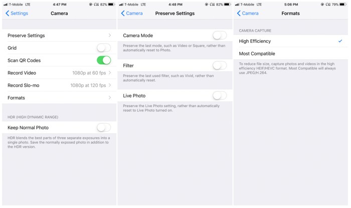 Setting kamera iPhone untuk menghasilkan gambar berkualitas tinggi