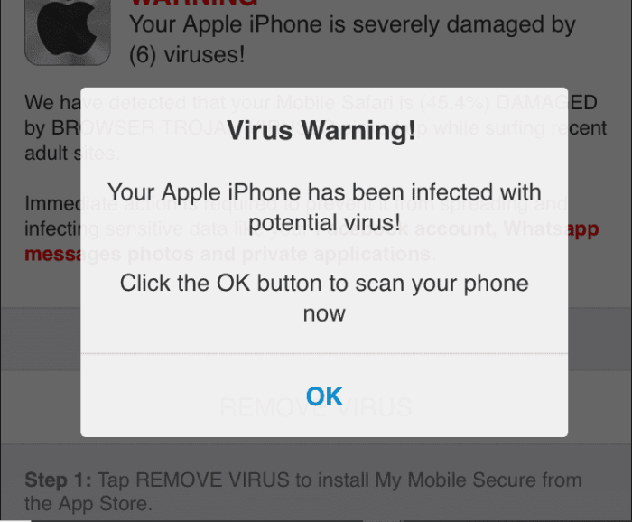 Apple gives you random warnings that your &icirc;iPhone&icirc; is infected with ...